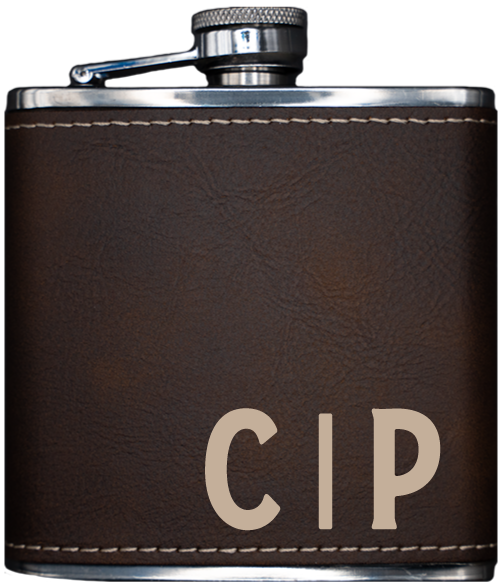 Leatherette Flask - Gold Engraving