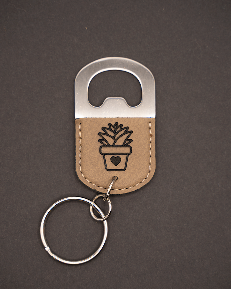 Heart Pot Cactus Keychain Bottle Opener