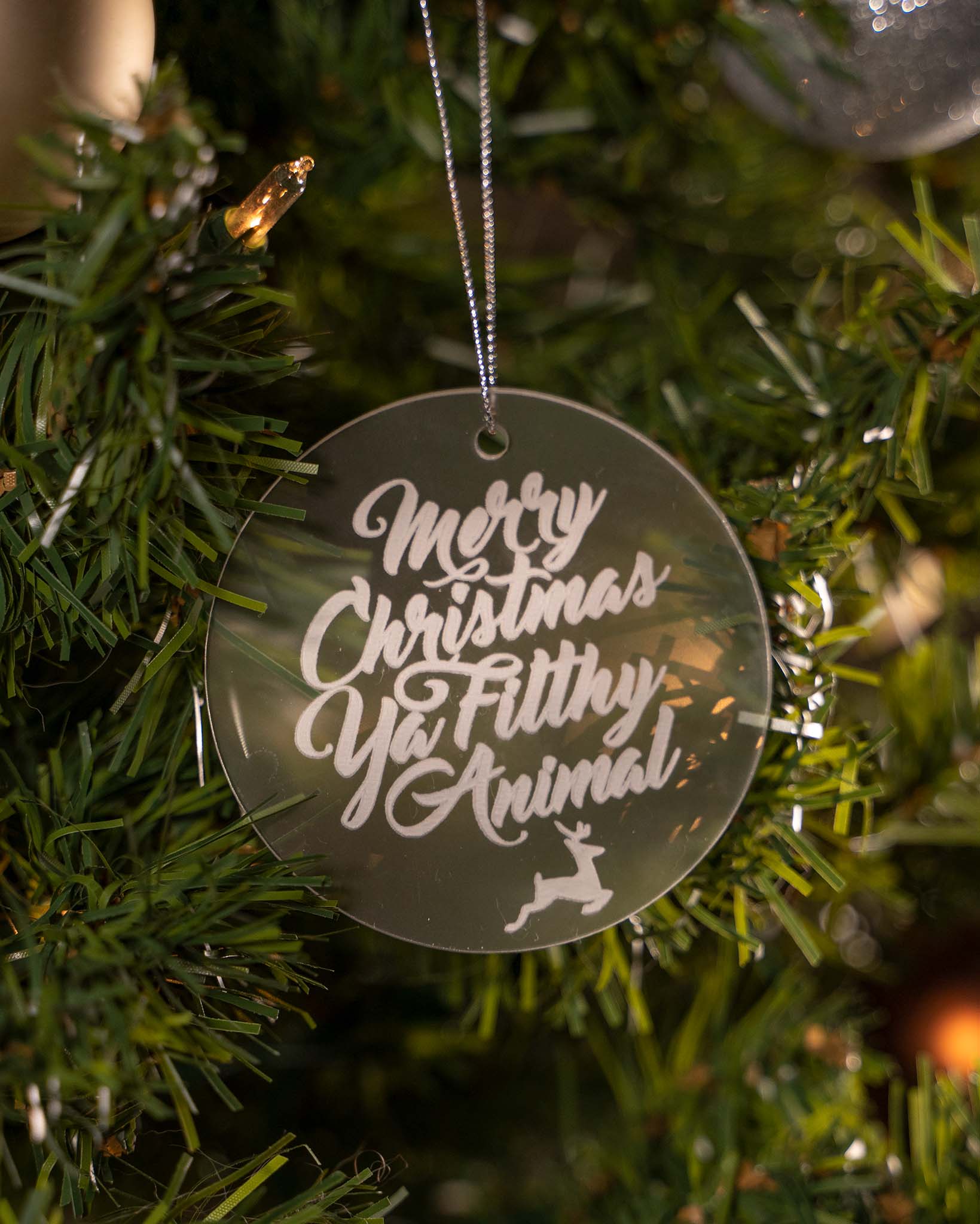 "Merry Christmas, Ya Filthy Animal" Ornament