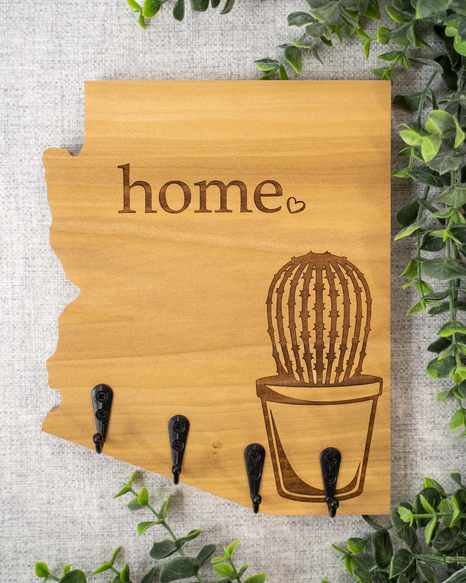 home ♡ w/ Potted Cactus Key Hanger